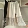 Женские укороченные легинсы-ханфу 7/10 из кружевного флиса - Сезонный теплый слой против обнажения