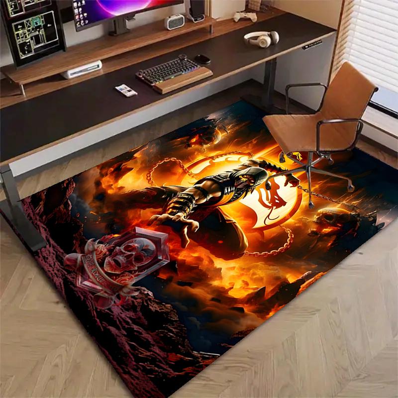 1pc M-Mortal Kombat1 Design Printed Area Rug Carpet for Bedroom Living Room Home Decor Rugs Mat Non Slip Mat Rug for Bedside