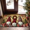 1pc Christmas Red Elf Design Doormat - Festive Home Decor Mat, 1.2cm Thick Velvet Non-Slip Machine Washable Polyester, High Traffic Large Size for Ind