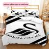 Swansea City AFC Pattern Bedding Home Decoration Birthday Gift ( 1 duvet cover + 2 pillowcase, without core),fan merchandise.