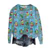 Women's Fashion Round Neck Pullover Top Long Sleeve Tee Christmas Printed Sweatshirt