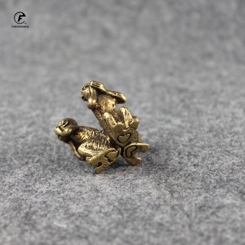 Антикварная Медная Фигурка Трех Обезьян Декор для Дома Украшения для Гостиной Китайский 12 Знаков Зодиака Миниатюрная Фигурка Мебель Украшение