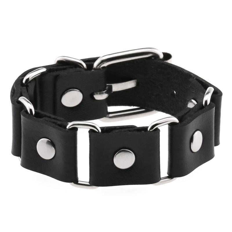 New Black Punk Spike Rivets Bracelets For Women Stud Bracelet PU Leather Charm Cuff Bracelets Cuff Bangles Jewelry Party Gift