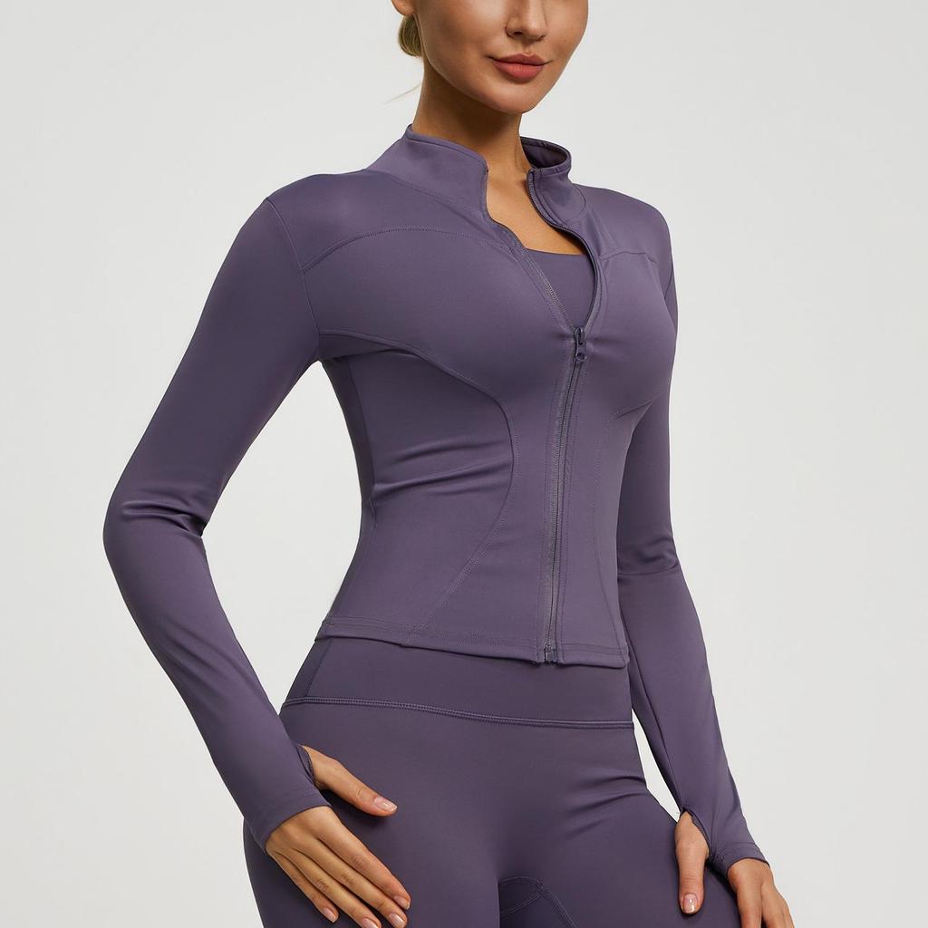 Женская куртка для йоги на открытом воздухе — телесного цвета, дышащая, облегающая, для занятий пересеченной местностью