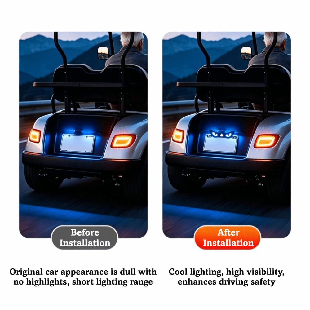 Waterproof Demon Eye LED License Plate Light Bright Universal Rear Tail Light Warning Light