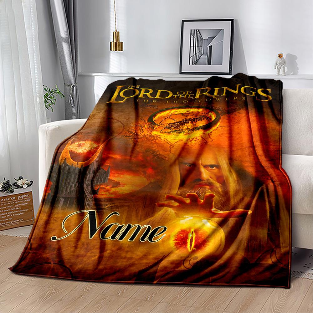 Lord Rings: Two Towers Customize Text Blanket Lightweight Customizable Blanket Warmthful Decor Great for Sofa Office Chair Home Decor Livingroom