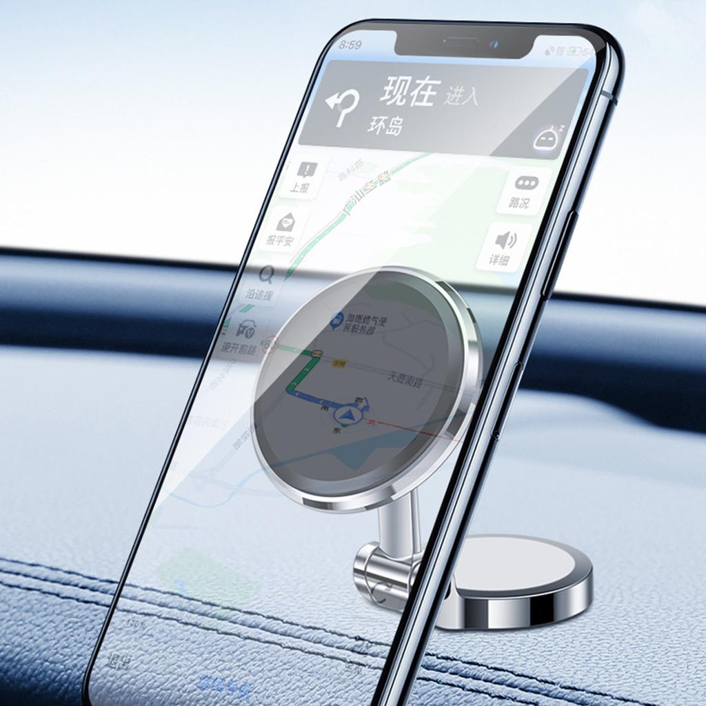 Magnetic Phone Holder for Car 10 Strong-Magnets Metal Folding Magnetic Car Phone Holder 360°Rotation Universal Dashboard