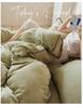 Скандинавский легкий люкс Коралловый флис Зимний постельный набор - Вафельный молочный вельвет, Двусторонний пододеяльник и простыня