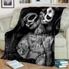 Horror Female Skull Dead Girl Gothic Blanket,Soft Throw Blanket for Home Bedroom Bed Sofa Picnic Travel Office Cover Blanket Kid