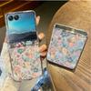 2PCS Foldable Colorful Flower Pattern Phone Case for Motorola Razr 50 40 Ultra Shockproof Clear Pc Hard Slim Cover