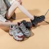 Папины кроссовки женские осенне-зимние на толстой подошве с внутренней платформой, повседневные универсальные, с цветной отделкой и стразами, спортивные женские туфли