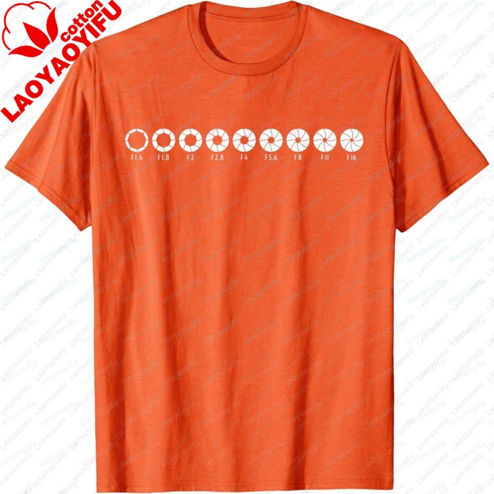 Unisex Summer Short Sleeve TShirt Fashion Camera Lens Size Print Tee Photography Aperture Design Photographer Casual Unisex Tops
