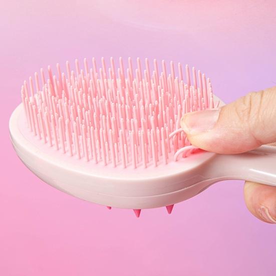 Двусторонняя зубчатая щетка для шампуня с длинной ручкой для массажа кожи головы, портативная расческа для распутывания влажных и сухих волос, инструмент для чистки волос, скребок для тела