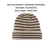 Cuffed Rollup Japanese Beanie Hat Striped Knit Hat Fashion Skull Cap  Unisex