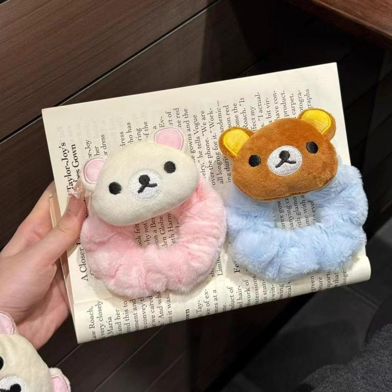 Пушистая резинка для волос Rilakkuma - Осенне-зимний плюшевый мультяшный стиль