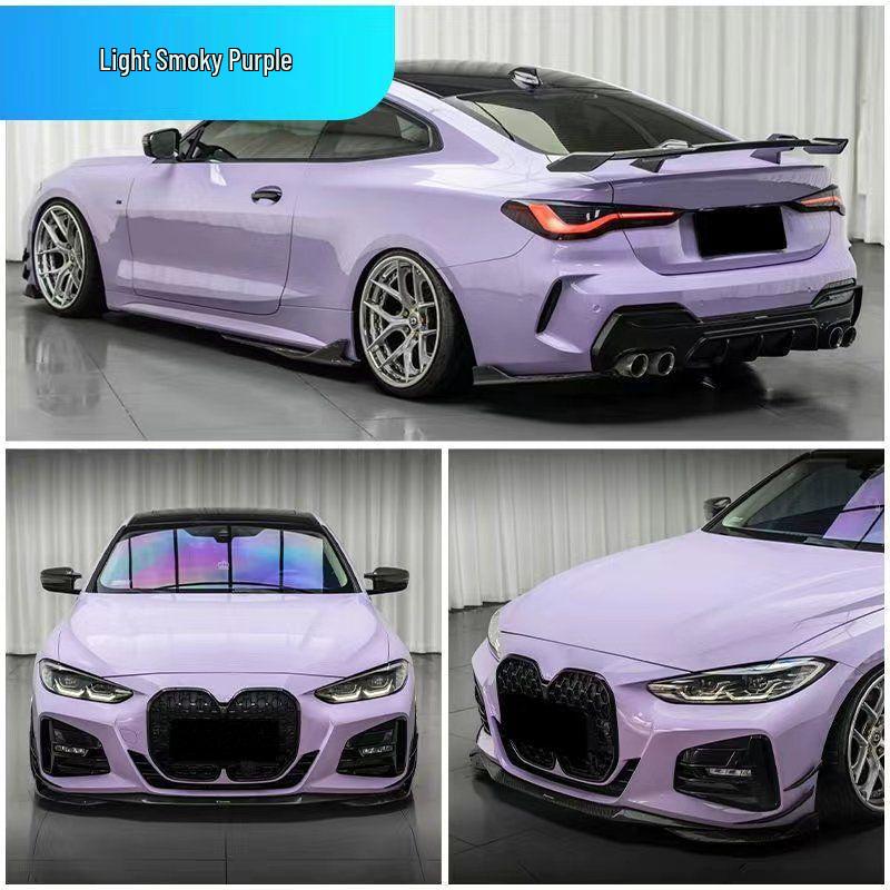 Car PET Film: Beetroot Purple, Glacier Blue, Piano White, Glossy Black - Full Vehicle Color Change Wrap.