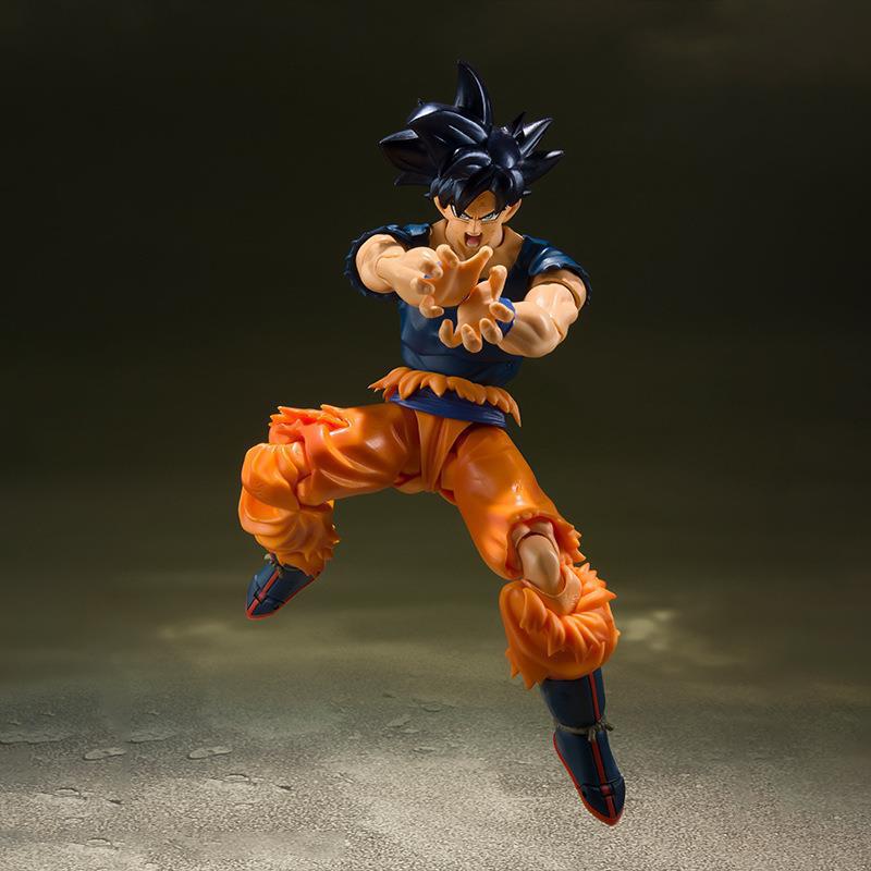 Dragon Ball Shf Anime Son Goku Mo Qi Free Extreme Intent Blue Fight Vest Built in Iron Wire Joint Movable Collection Doll Gift
