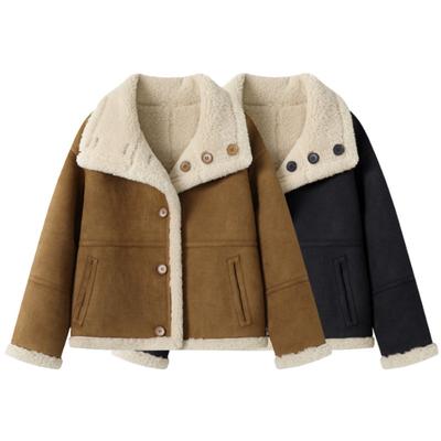 Ношение замшевых курток с обеих сторон, женская овечья шерсть утолщена