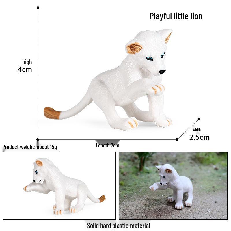 Realistic African Wildlife Lion Toy Set: Male, Female, and Mountain Lion for Children's Cognitive Learning