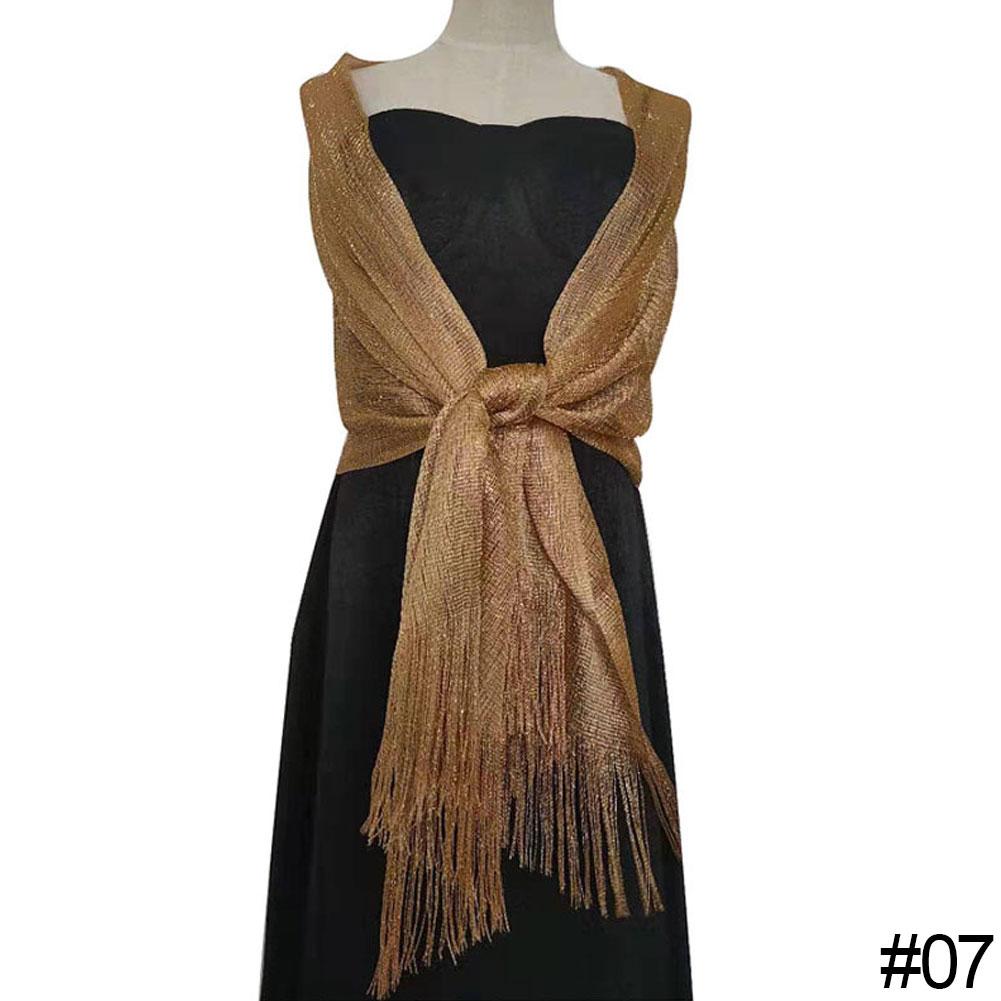 Женские элегантные вечерние платья, шали, золотые, серебристые проволочные кисточки, женские вечерние свадебные аксессуары, шарф