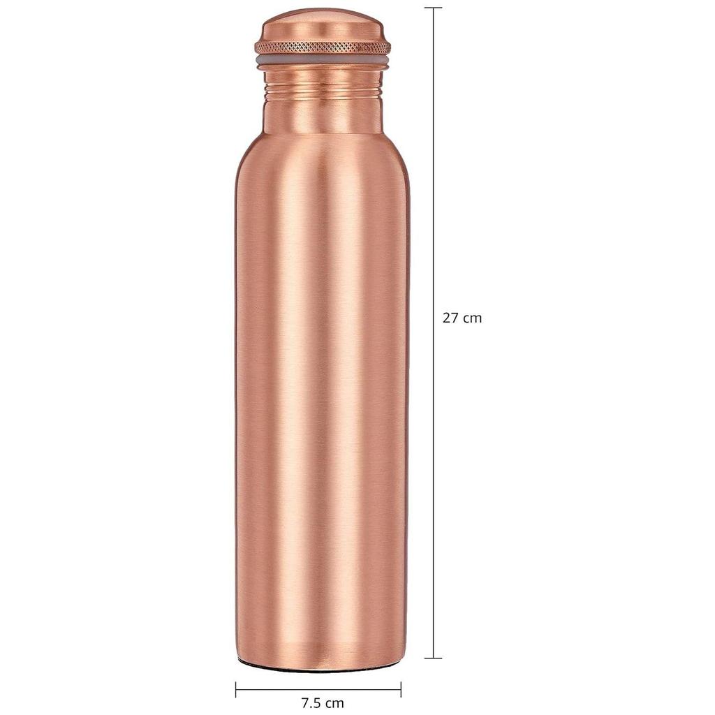 Copper Water Bottle | Pure Copper Water Bottle I Leak Proof & Rust Proof I Copper Bottle for Home, School & Office | Matte Finish | 950 Ml | Set of 2