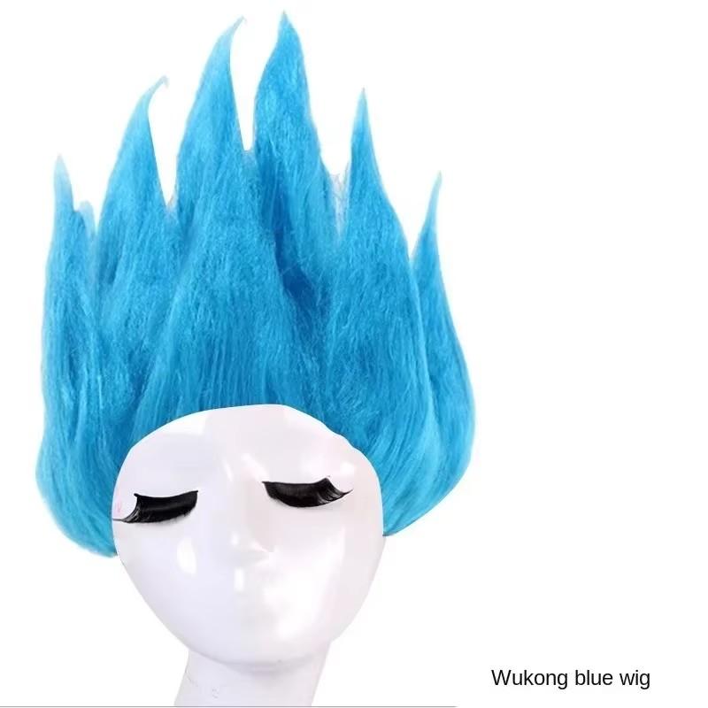 Косплей костюм парик для детей - Пушистый стиль головы Сайяна Ляньхуа из Dragon Ball Сон Гоку с золотым париком