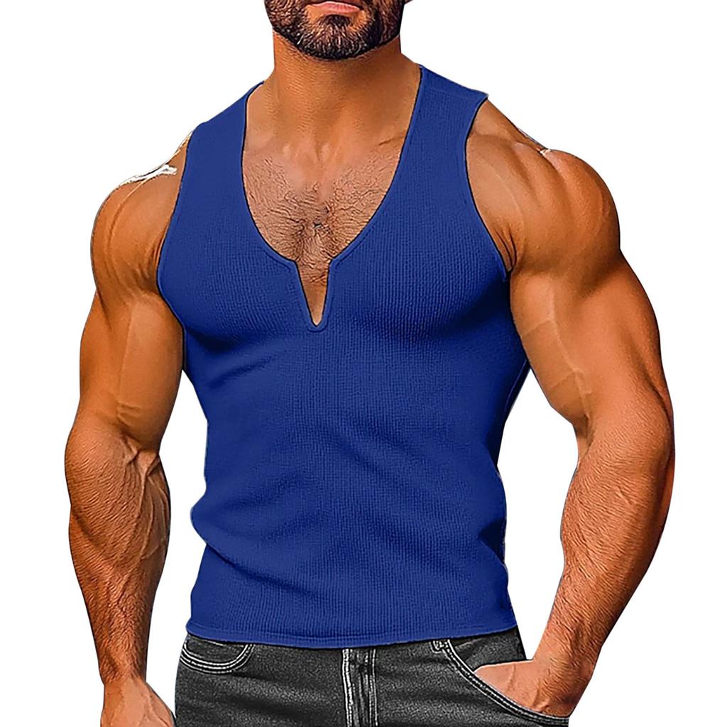 Men  V-Neck  Leisure  Sleeveless  Vest