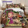 Russian comedy animation Masha and the Bear Comfortable Duvet Cover and Pillowcases (1 duvet cover + 2 pillowcases, duvet insert not included) T8