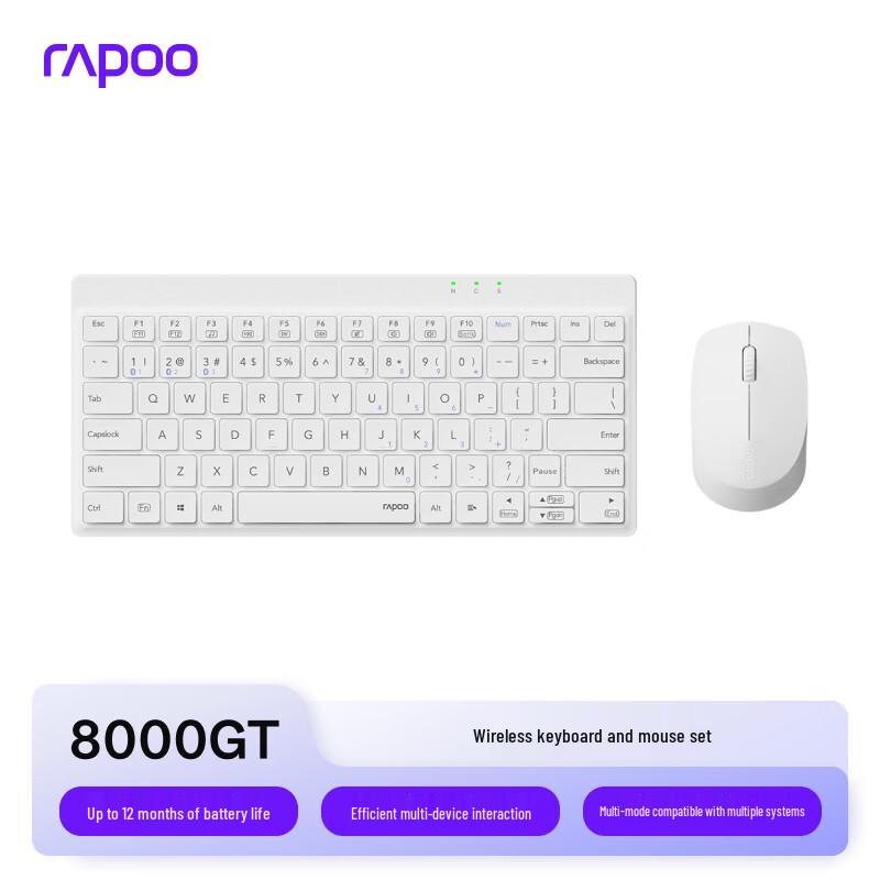Rapoo 8000GT Wireless Bluetooth Keyboard and Mouse Combo
