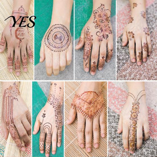 Event Makeup Tattoos Henna Tattoo Stickers, Red Brown Waterproof Lace Temporary Tattoos, Fake Body Indian Mehndi Art for Women Girls, Festival Family