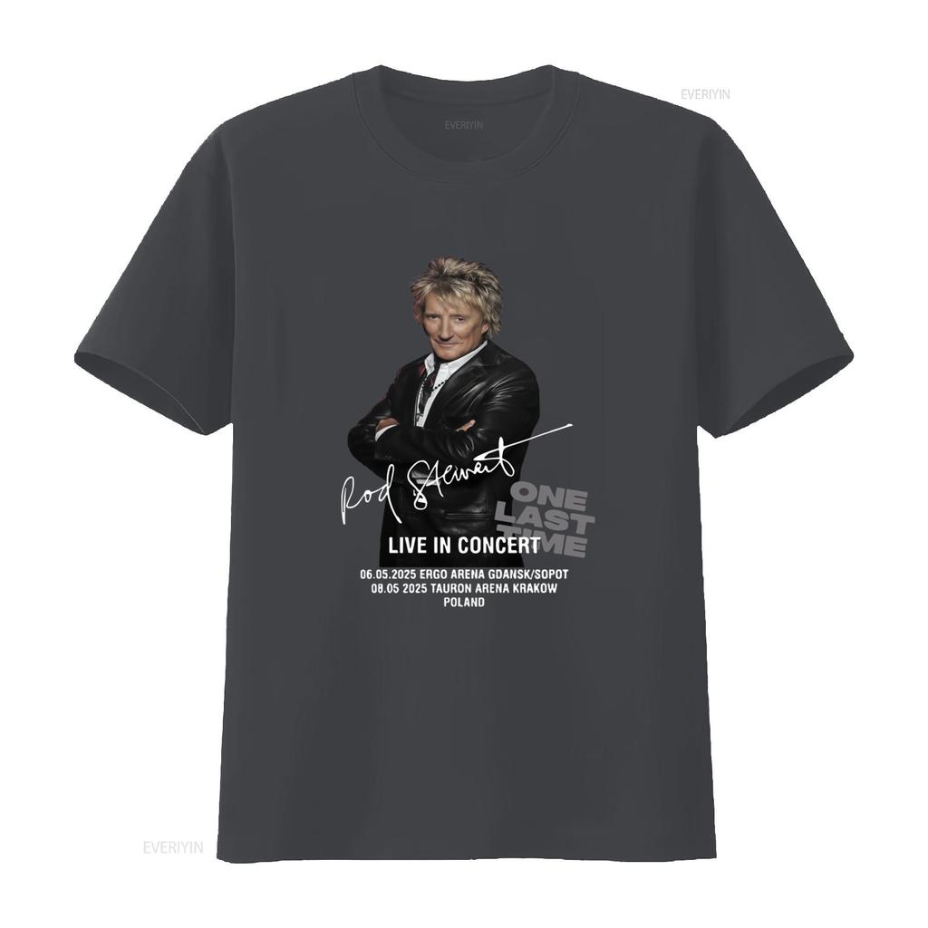 Rod Stewart One Last Time Live In Concert Tour 2025 T Shirt vintage Versatile Casual Top For Everyday Wear Breathable