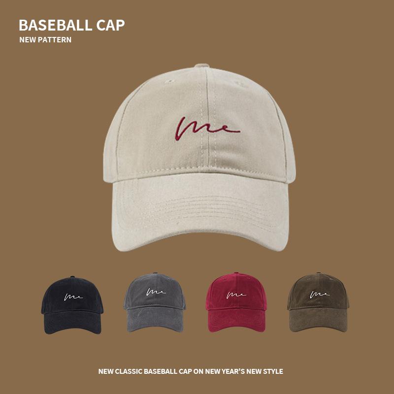 Women's large head circumference baseball cap, men's trendy niche design, versatile sports cap, Korean style duckbill cap that makes the face look