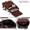Full Grain Leather Backpack for Men - 17 Inch Laptop Bag - Vintage Travel Rucksack - Casual Daypack for Womens