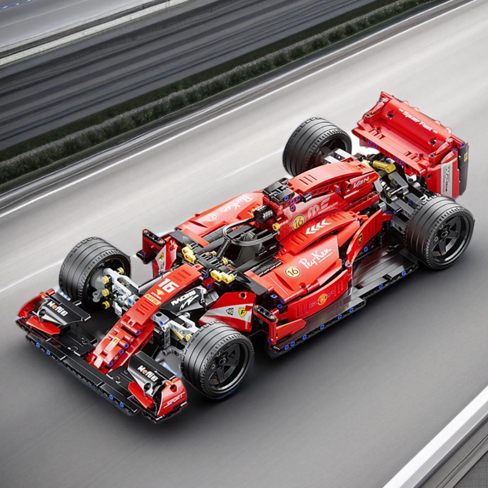 1:10 MOC Автомобиль Формулы 1 Строительные Блоки Гоночная Трасса Городской Автомобиль Пазл Кирпичики Сборка Группа Мальчики и Девочки Подарок на День Рождения Игрушки