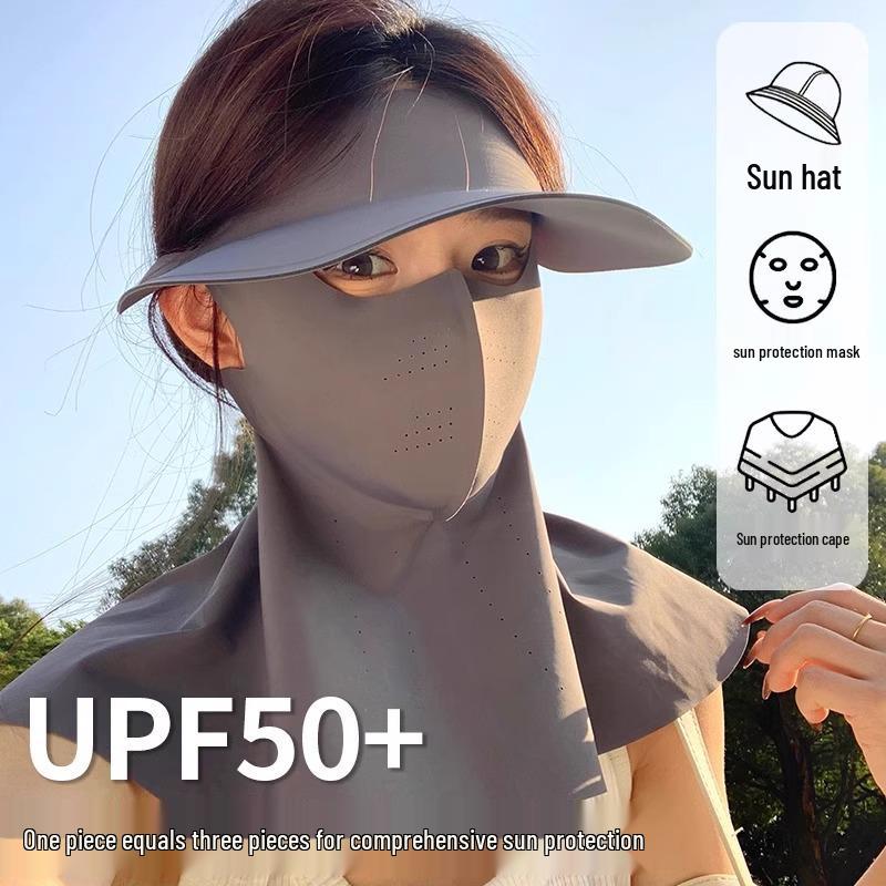 Women's Full Face Anti-UV Sunscreen Mask with Neck Protection - 2025 Summer Cycling Facekini
