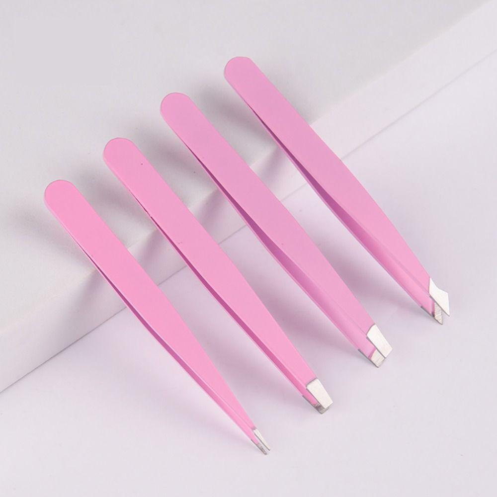 4 Piece Eyebrow Hair Pluckers Stick False Eyelashes Eyebrow Trimming Clip Beauty Tools Tweezers Set