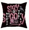 1pc Black Pink Halloween Cushion Cover Pumpkin Printed Washable Cover Halloween Themed Party Living Room Bedroom Decoration