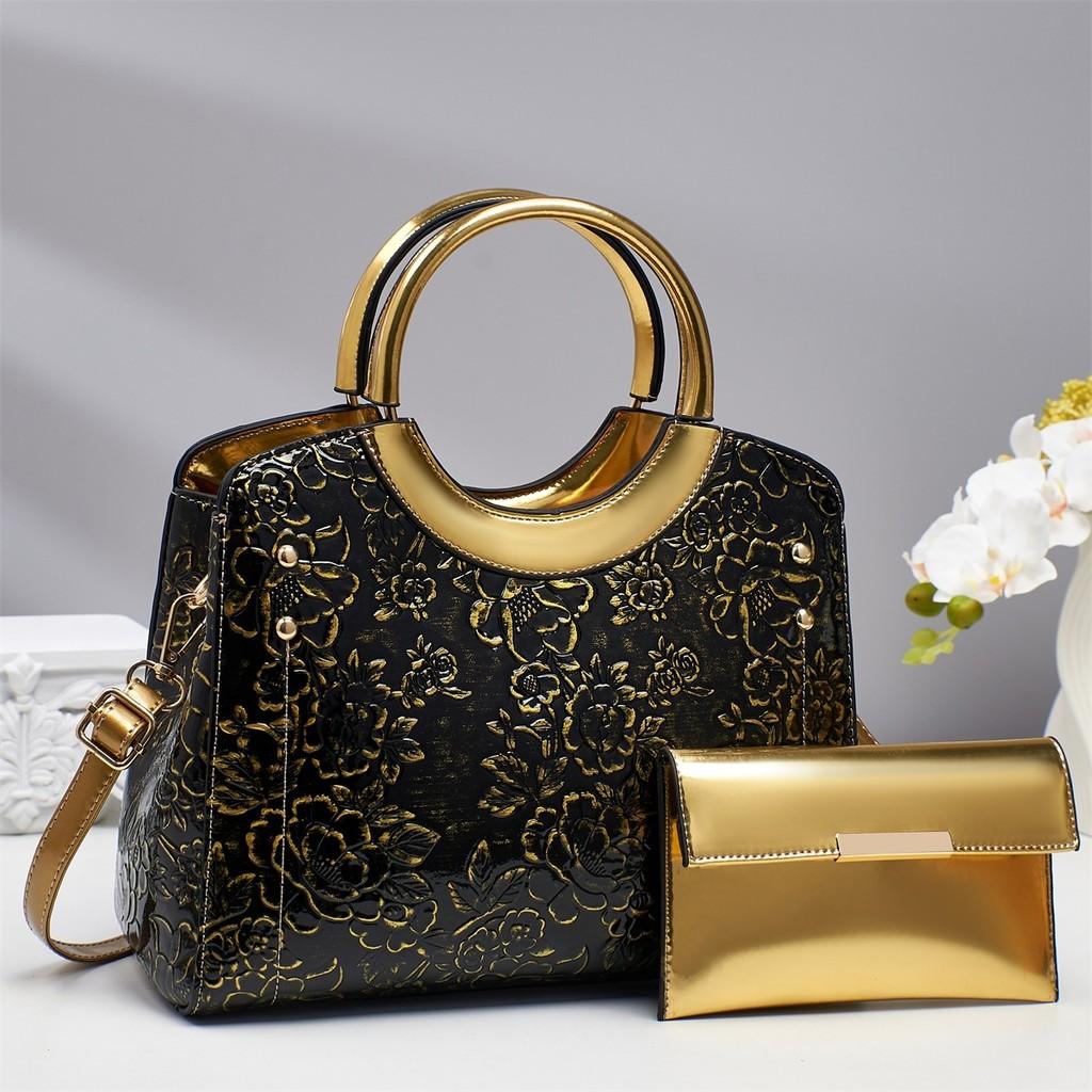 Pu Leather Vintage Motorcycle Bag With Flower Embossed Design For Daily Use
