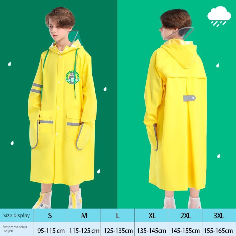 New Model Children's Raincoat for School, Girls and Boys, Primary School Students, with Backpack Space, Full-Body Rain Poncho for Older Children
