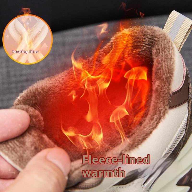 Платформенные кроссовки для папы, женские зимние кожаные кроссовки-хлебушки, с внутренней высотой, на бархатной подкладке, повседневные спортивные кроссовки Forrest Gump