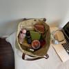 Retro Large Capacity Canvas Bag Solid Color Student Hand Shoulder Bag