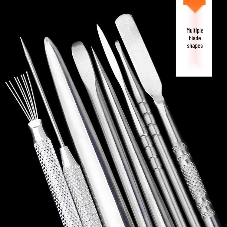 Stainless Steel Clay Sculpture Tool Set: Spatula & Eye Knife