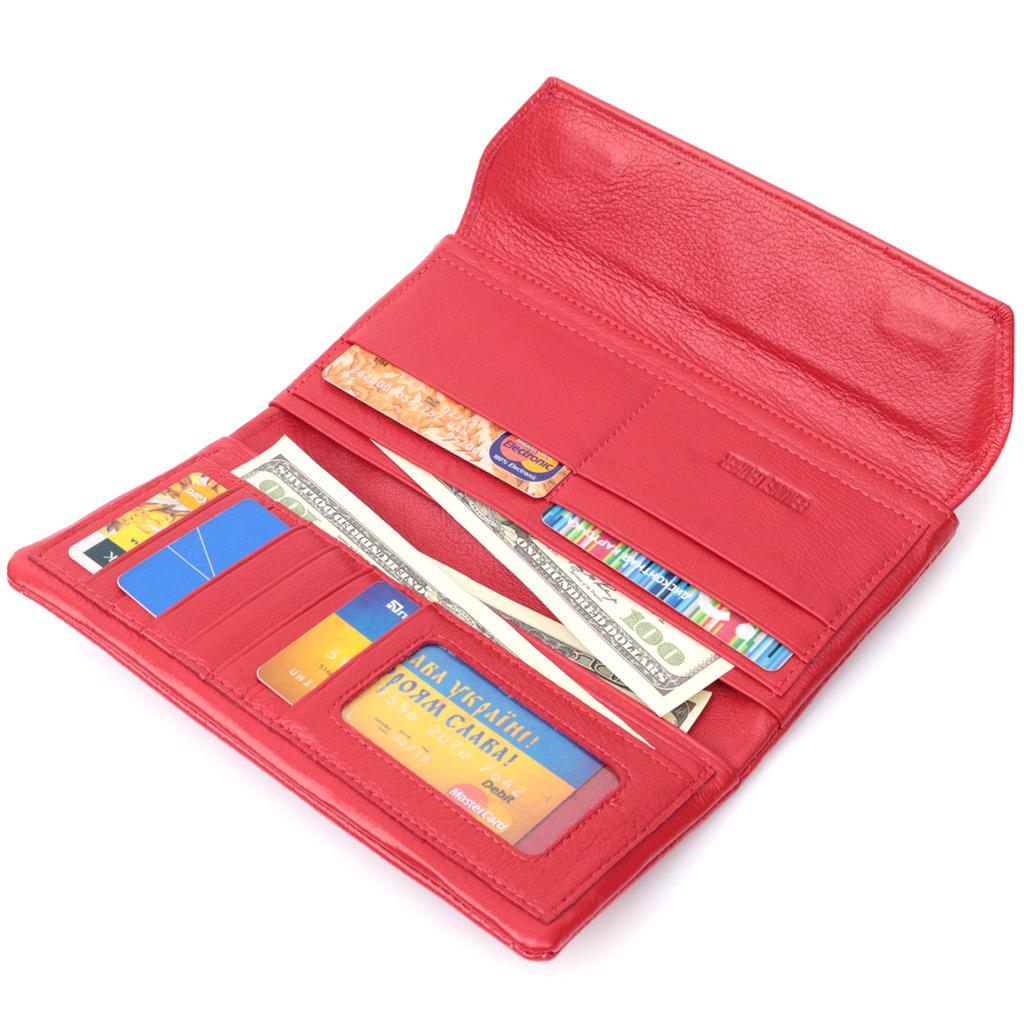 Wallet for Women with Card Block Made of Genuine Leather ST Leather 22699 Red
