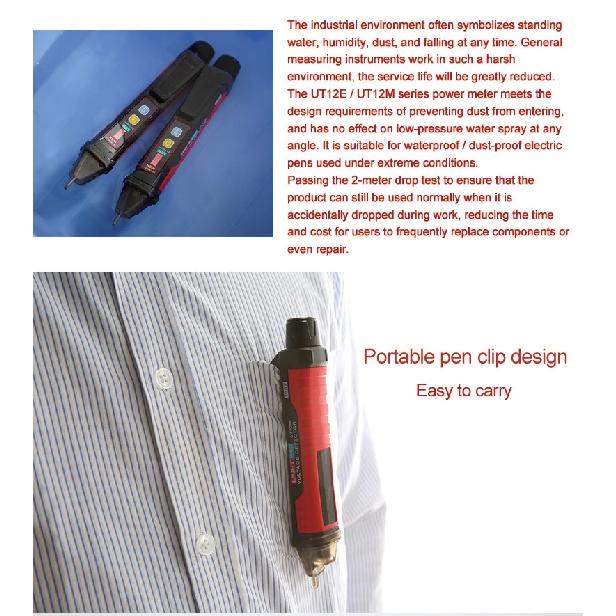 UNI-T AC Voltage Detector Meter UT12E UT12M 24V-1000V Non-Contact Tester Pen Socket Volt Electric Test Pencil
