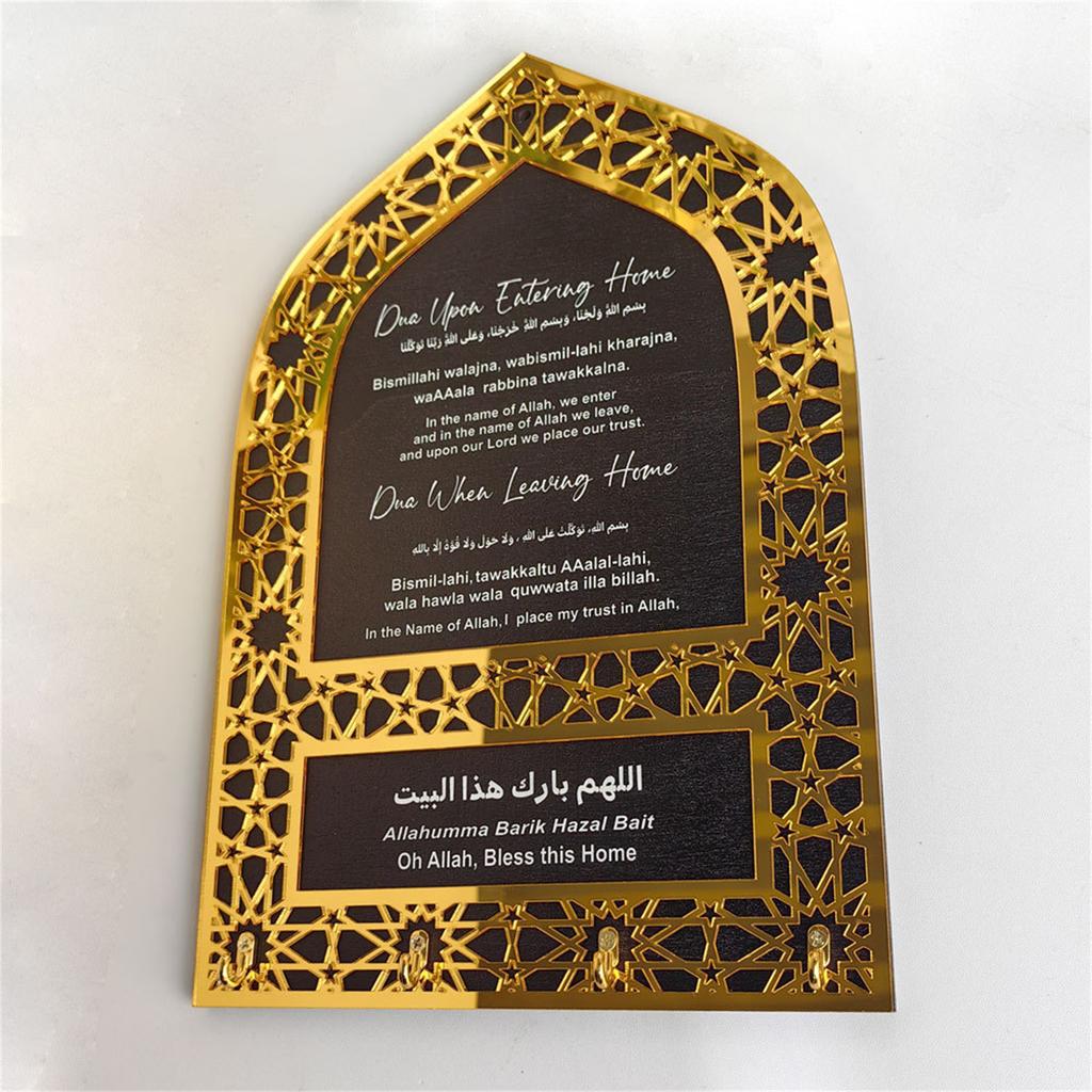 Spiritual Wall Art Key Organizers Durable Acrylic Key Chain Hanger with Spiritual Reminder for Muslim Homes Use