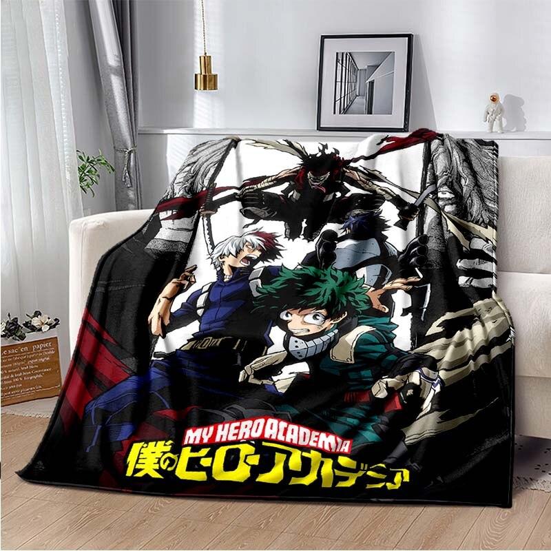 Флисовое одеяло с принтом «Мой герой Академии» для кроватей, походов, пикника, толстое одеяло, модное флисовое покрывало, одеяло