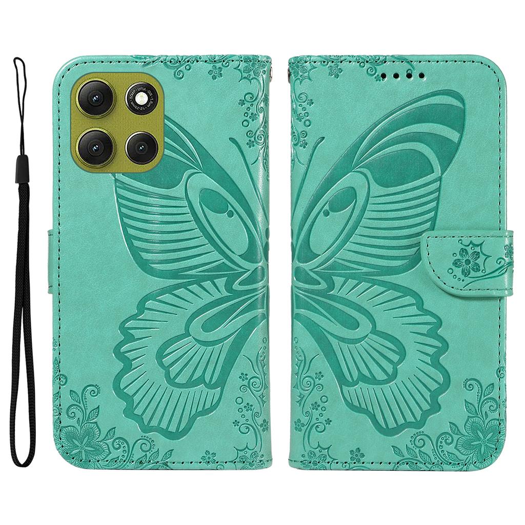 For Motorola Moto G86 5G/G86 Power 5G Case Butterfly Pattern PU Leather Folio Flip Phone Cover - Light Purple
