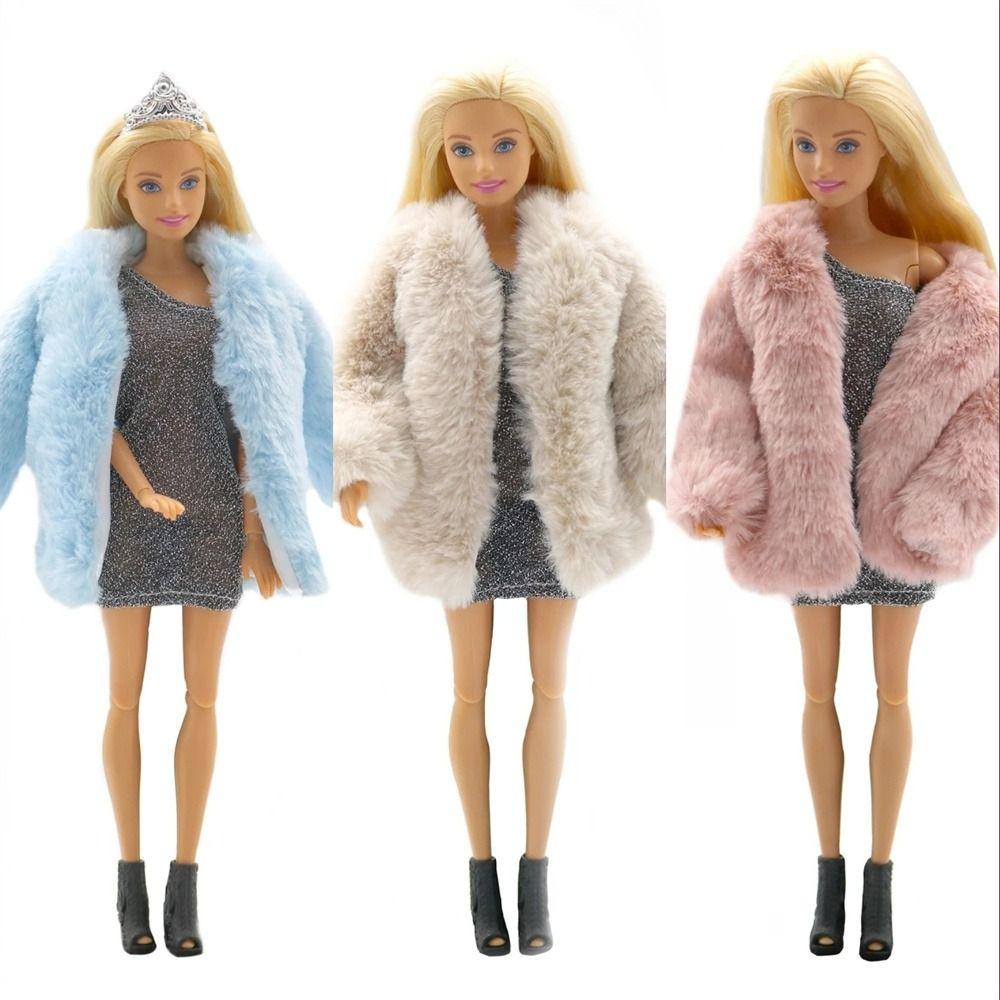 Casual Wear Doll Overcoat Winter Dress Doll Plush Coat Children Gifts Doll Clothes Girls Toy