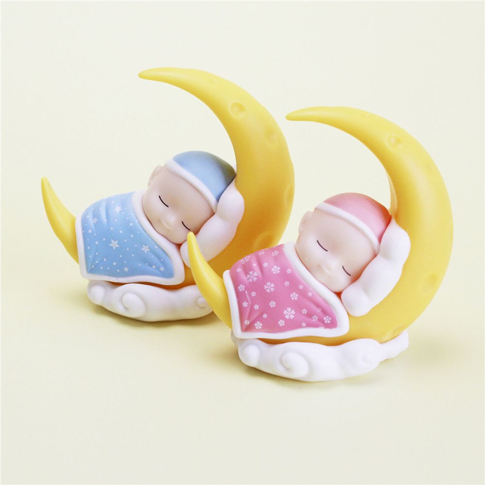 Figurines Cartoon Action Figure Cake Decoration Car Dashboard Ornament Sleeping Baby Moon Doll