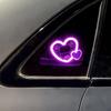 Universal Solar Car LED Window Decoration Lamp Dual Heart Neon Light Auto Interior Ambient Atmosphere Lamp Car Accessories